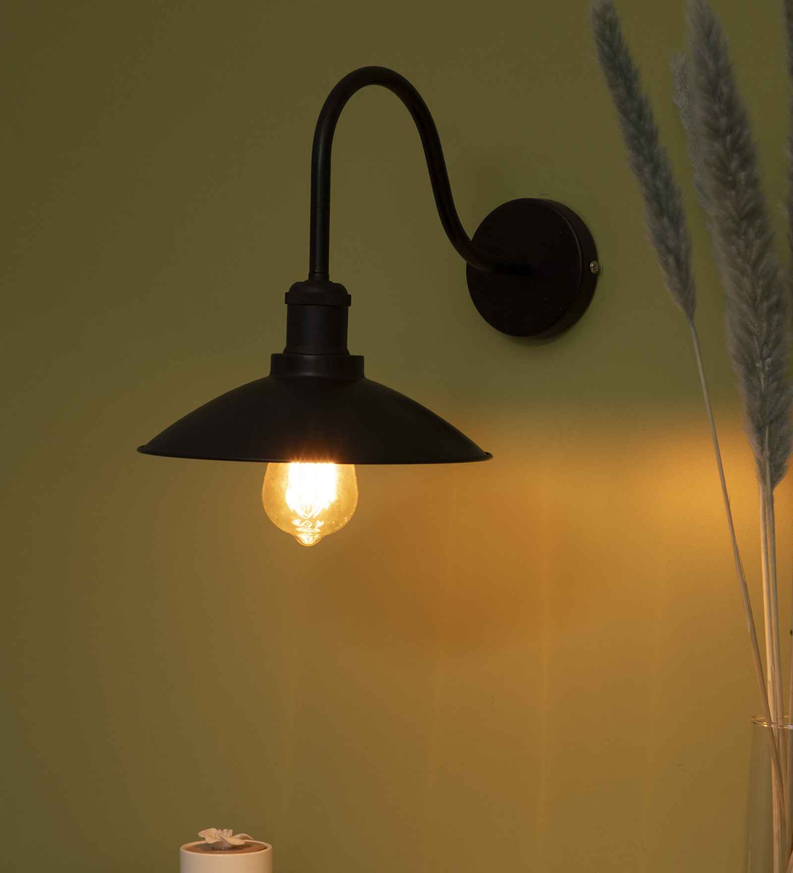 Vintage Industrial Black Metal Single Hanging Light
