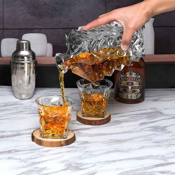 Diamond Whiskey Crystal Decanter Set With Glasses