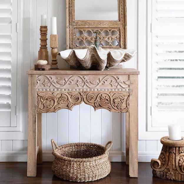 The Phool Natural Rustic Wood Console