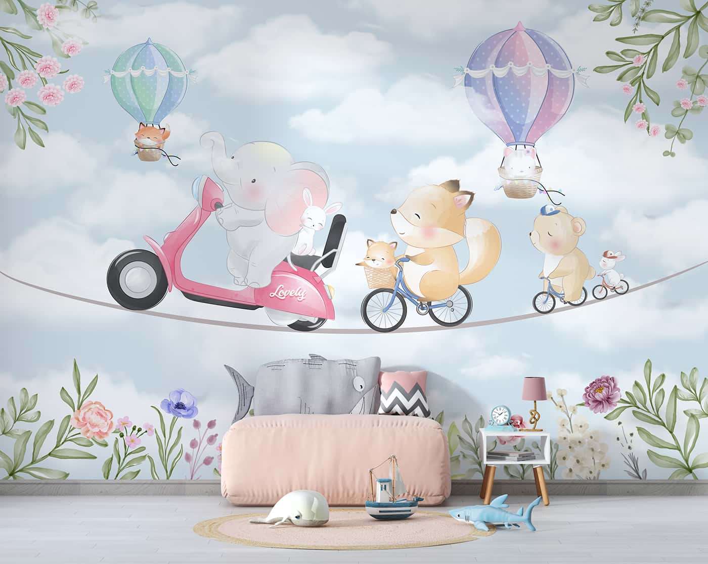 Pastle Mountains and Hot Air Baloons
