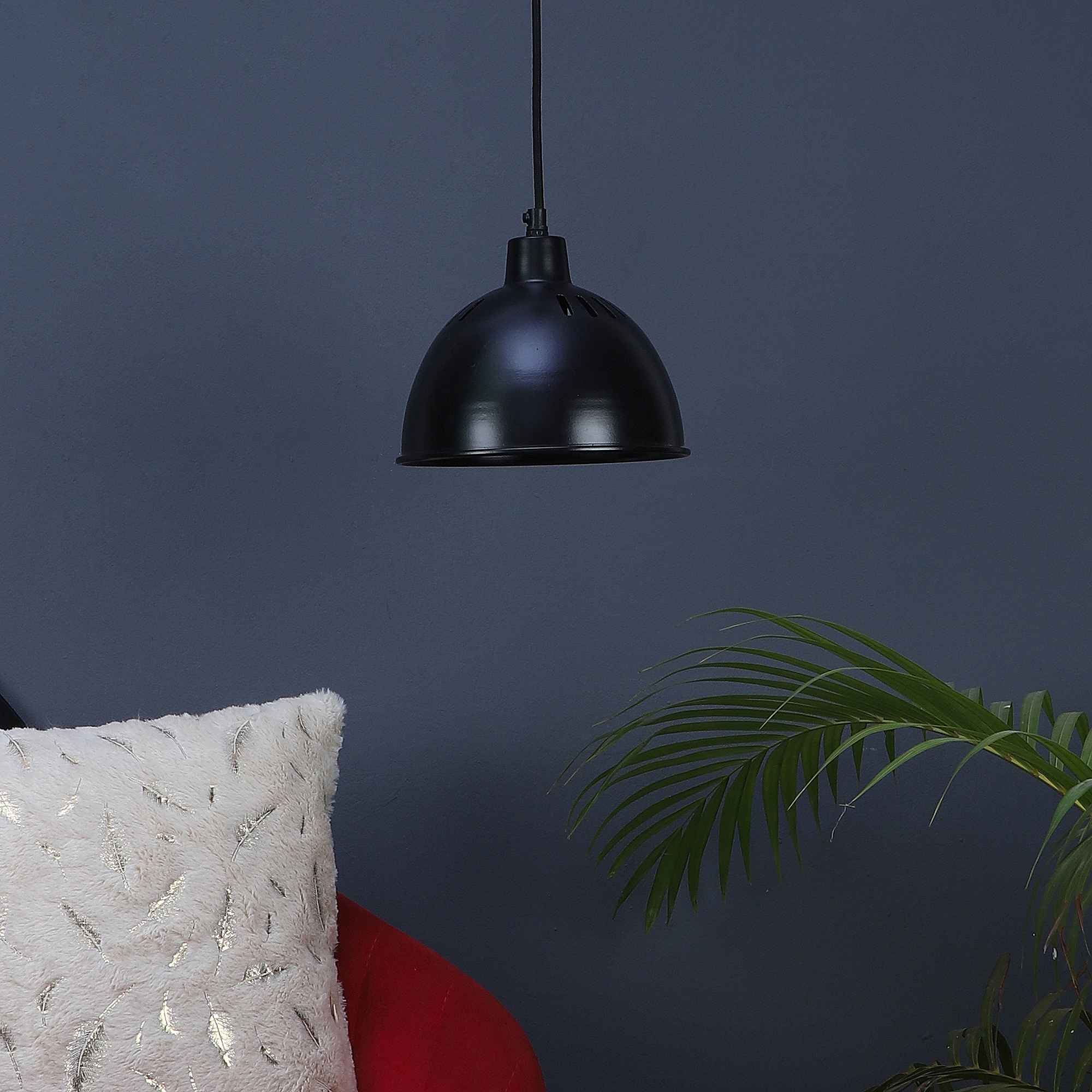 Vintage Industrial Black Metal Single Hanging Light