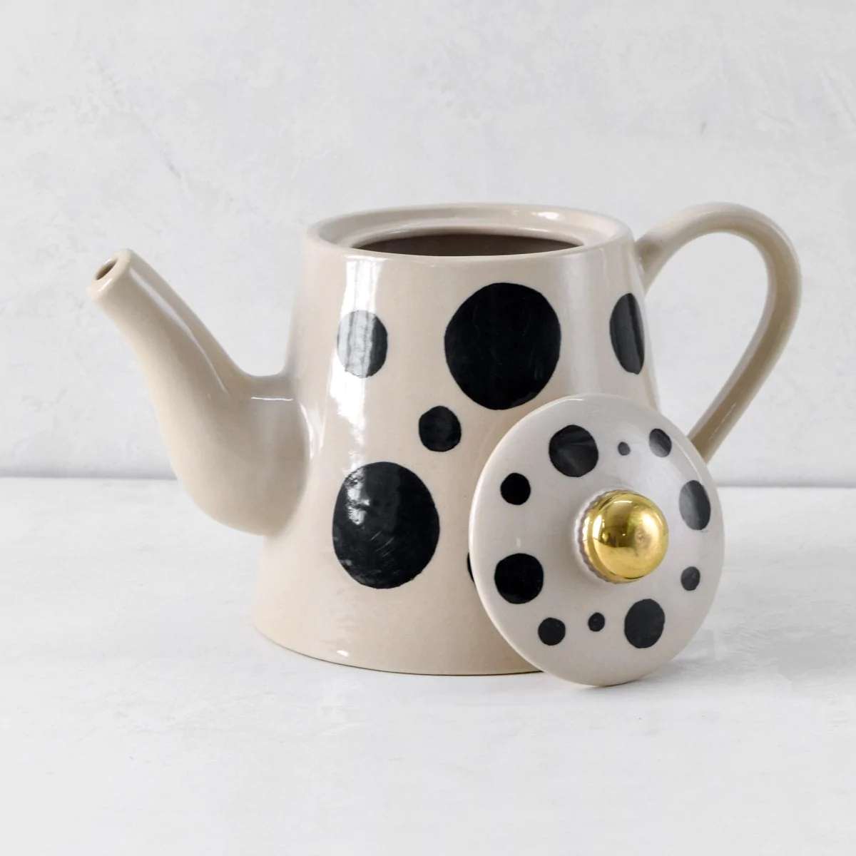 Monique Black Spots Ceramic Teapot