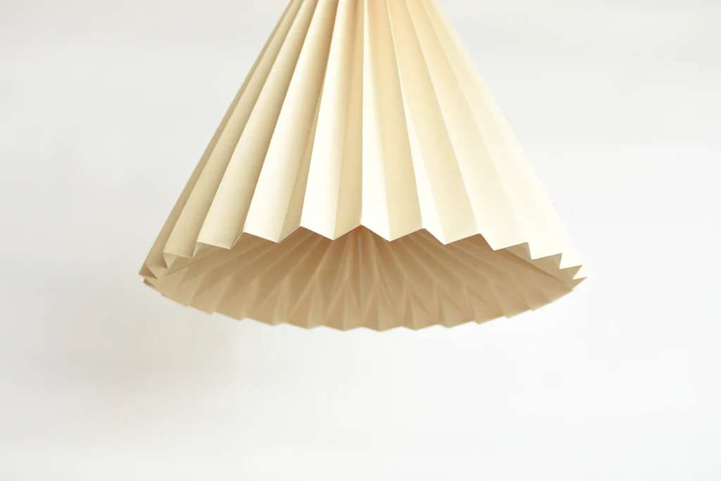 Beige Paper Origami Lampshade; Tipi High Dual Pack