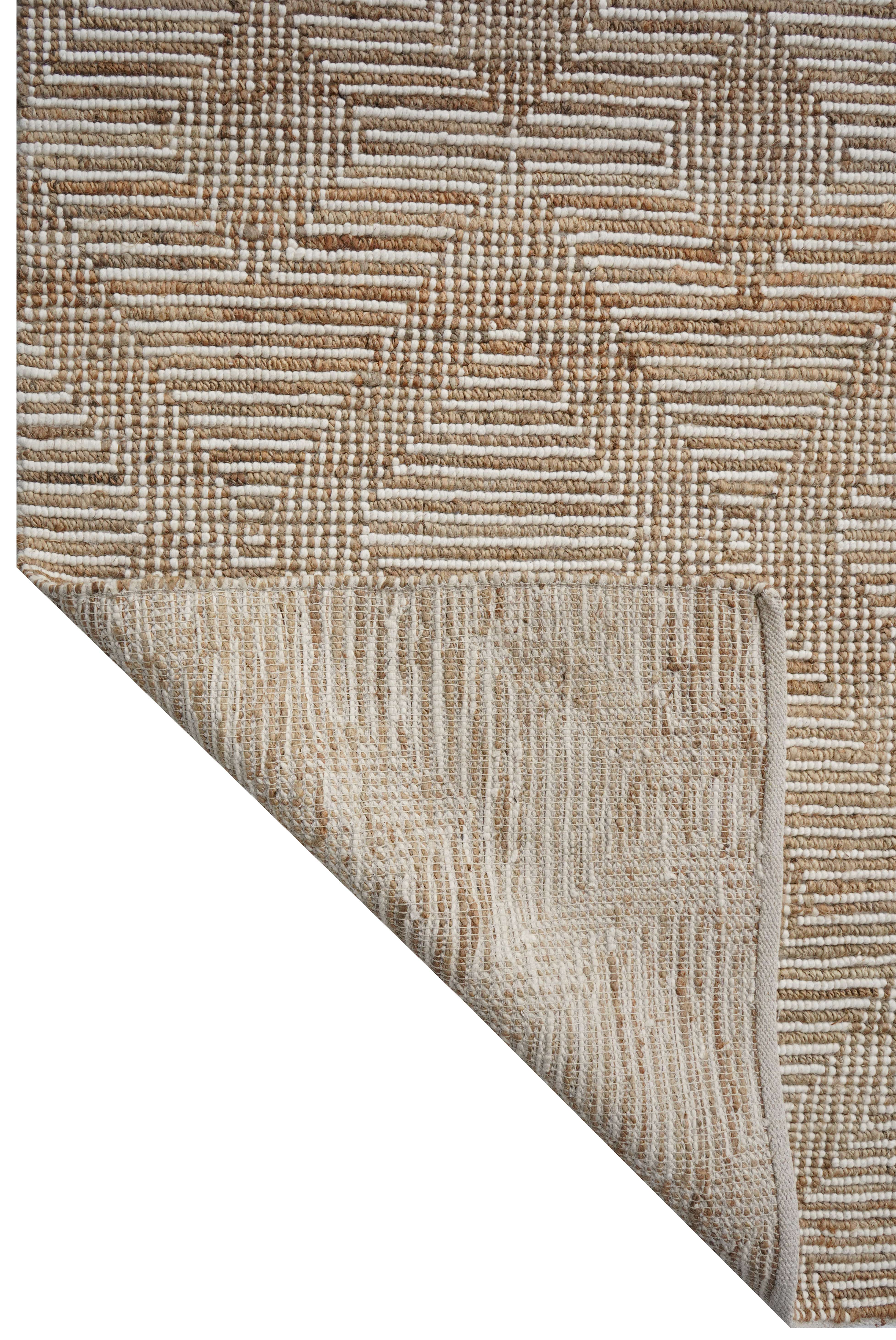 CREAM & BROWN SPIDER WEAVE RUG
