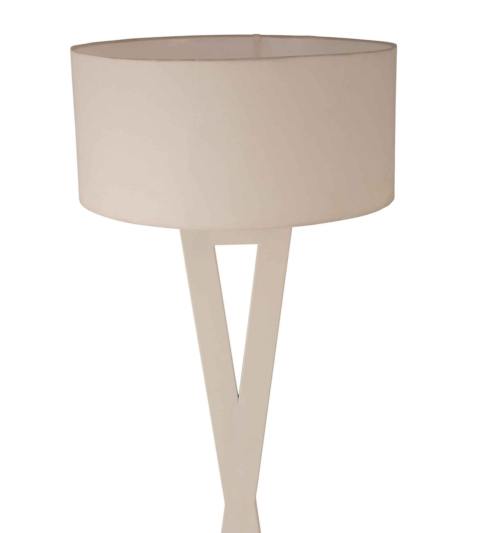 Hamptons White Metal Shade Club Floor Lamp with Metal Base