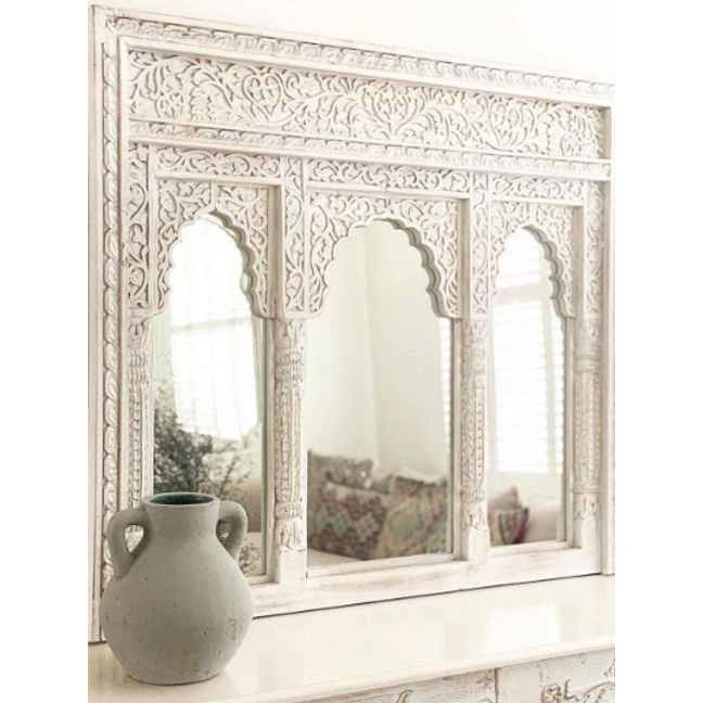 The Mehrab White Jaali Mirror