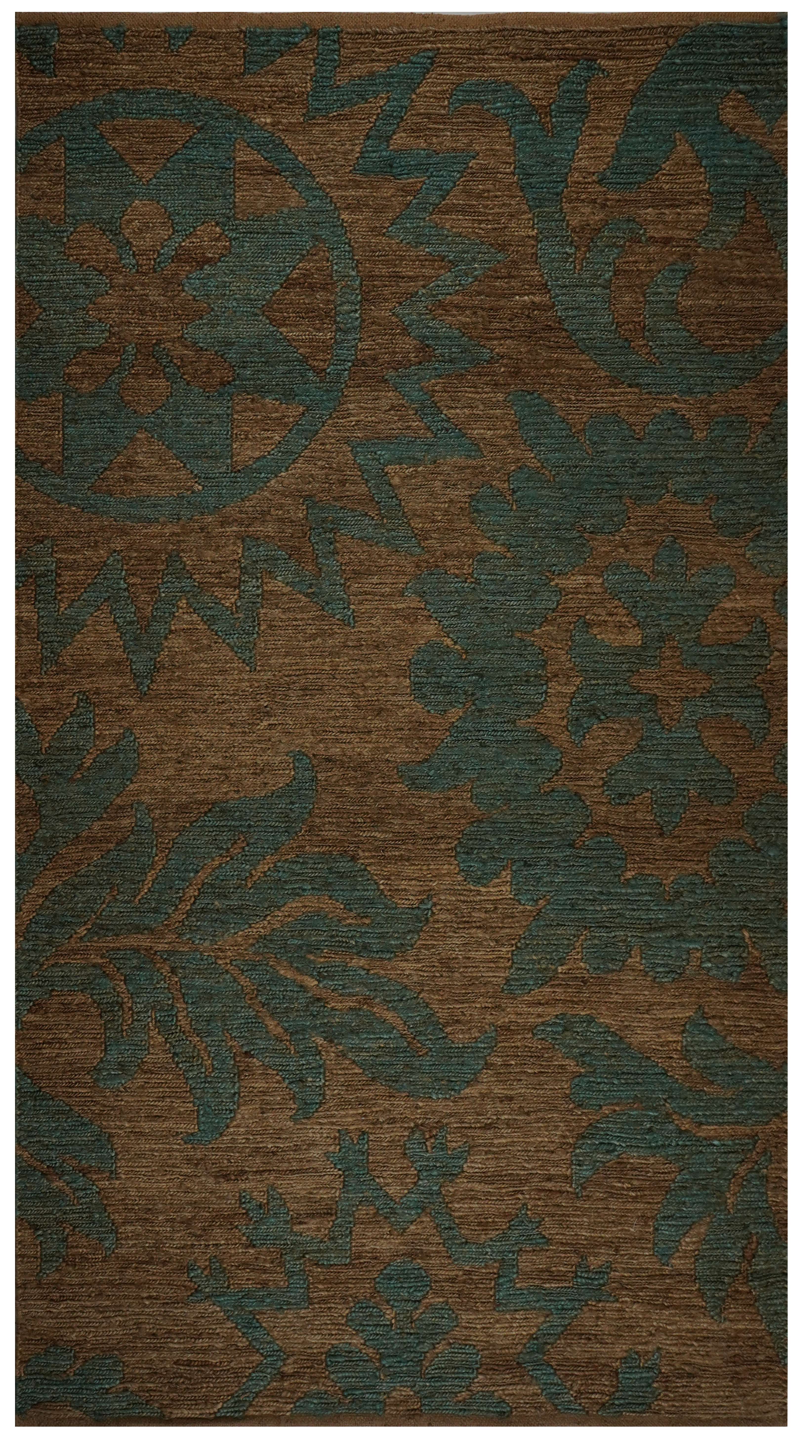 NATURAL GREEN FLORAL RUG
