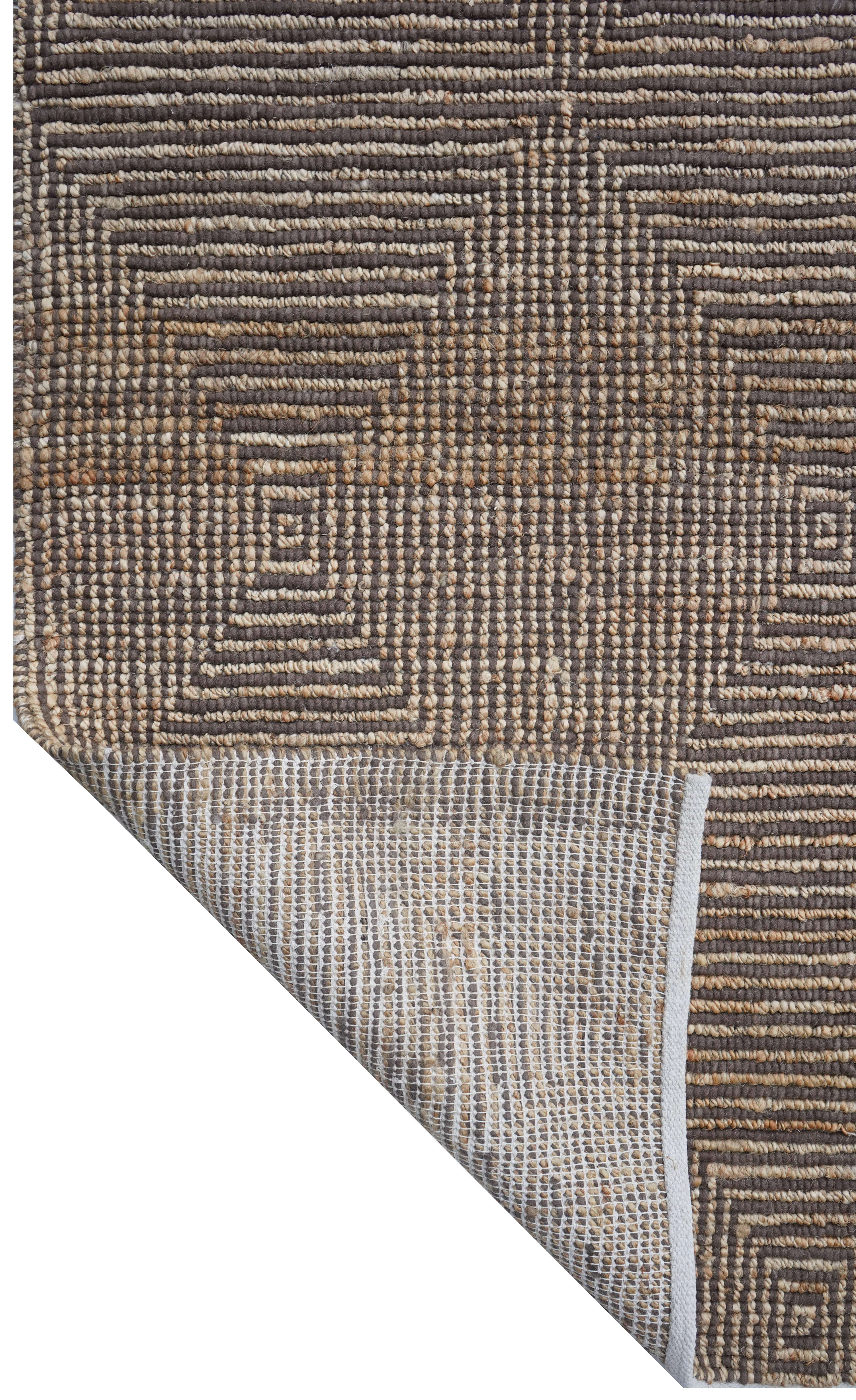 CREAM & BROWN SPIDER WEAVE RUG