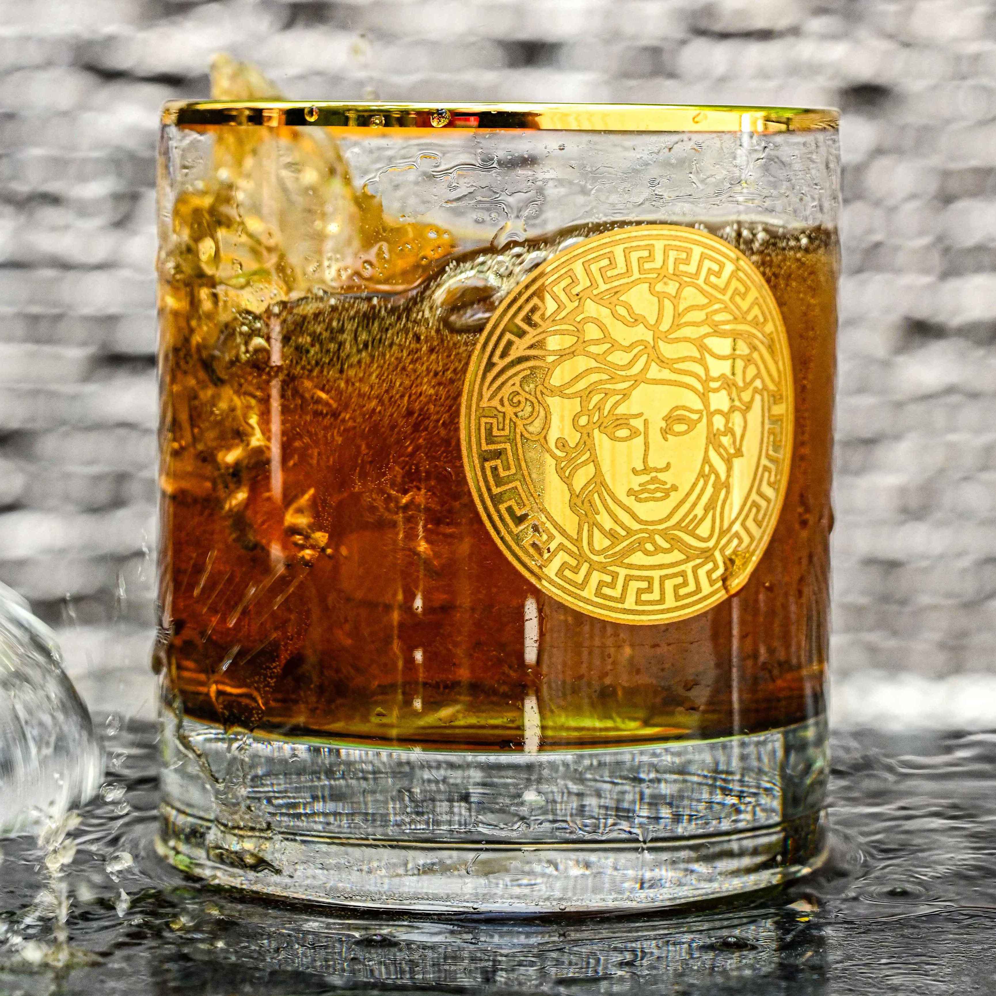Emperor Versace Gold Plated Pure Crystal Glass