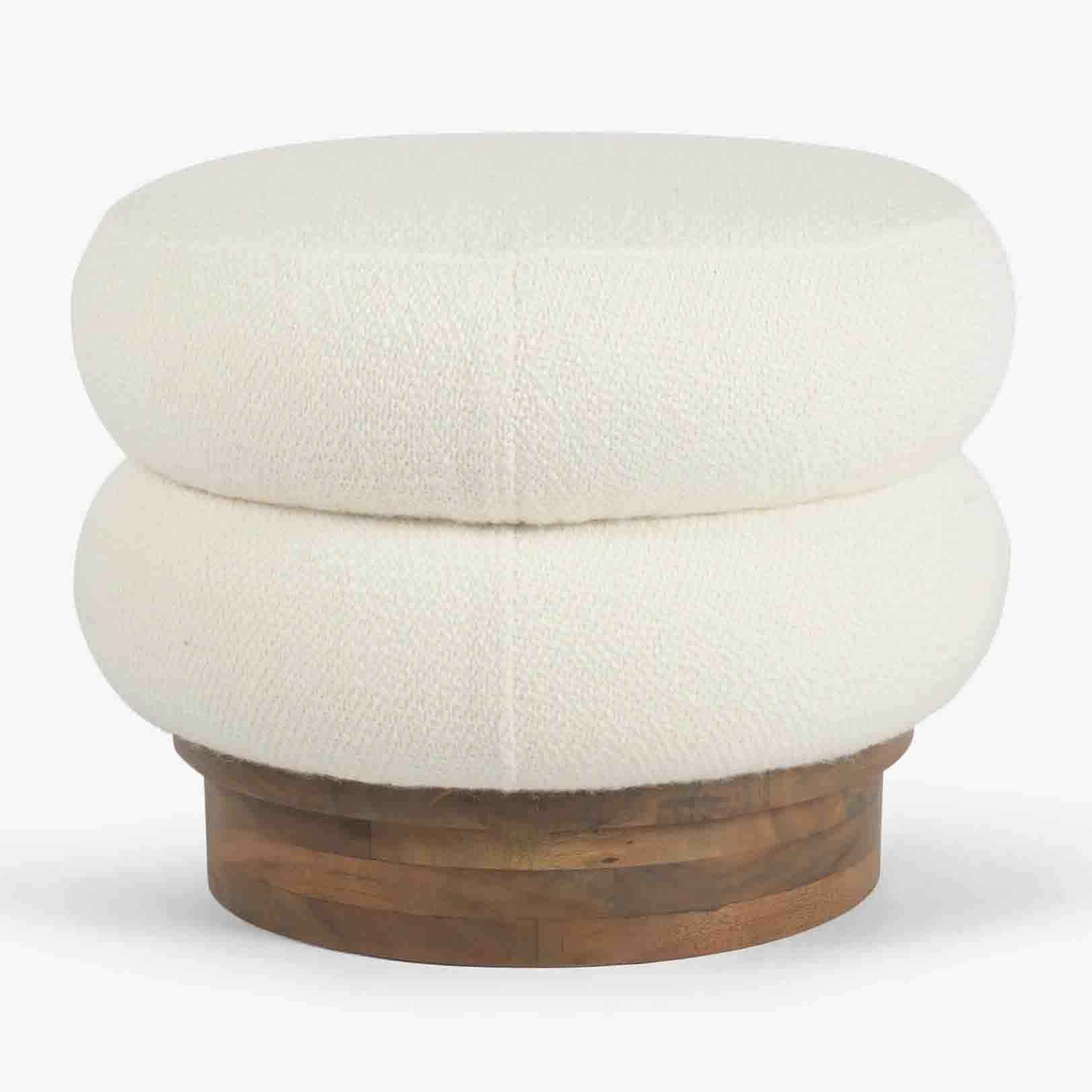 Modern Faux Fur Round Foot Rest Pouf