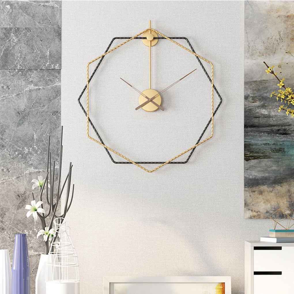 Long Time Disk Station Wall Clock Gold & Black