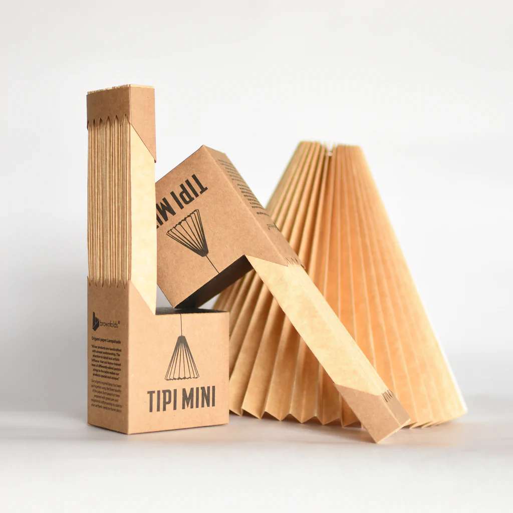 White Paper Origami Lampshade; Tipi Mini Single Pack