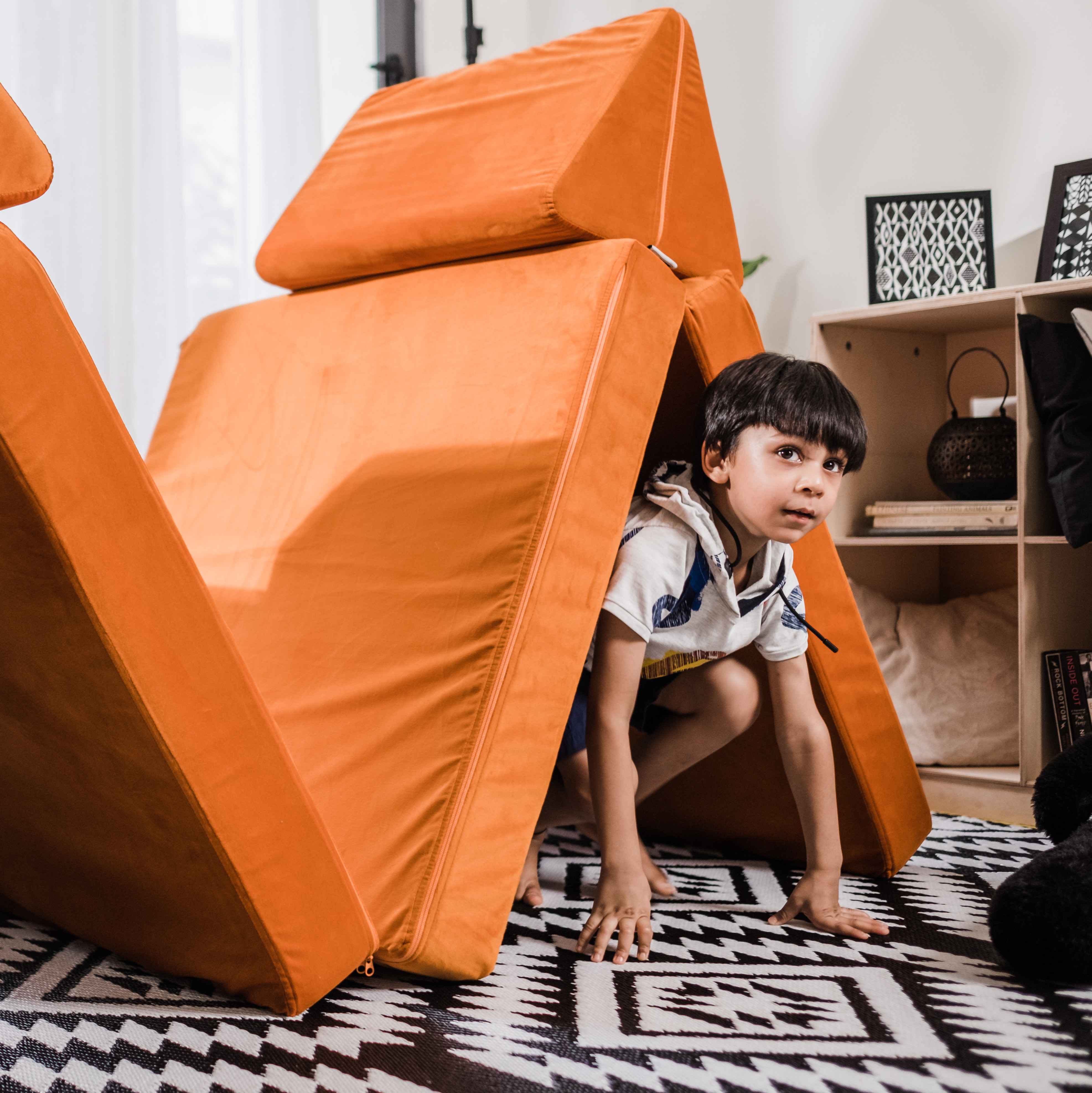 Orange on sale nugget couch