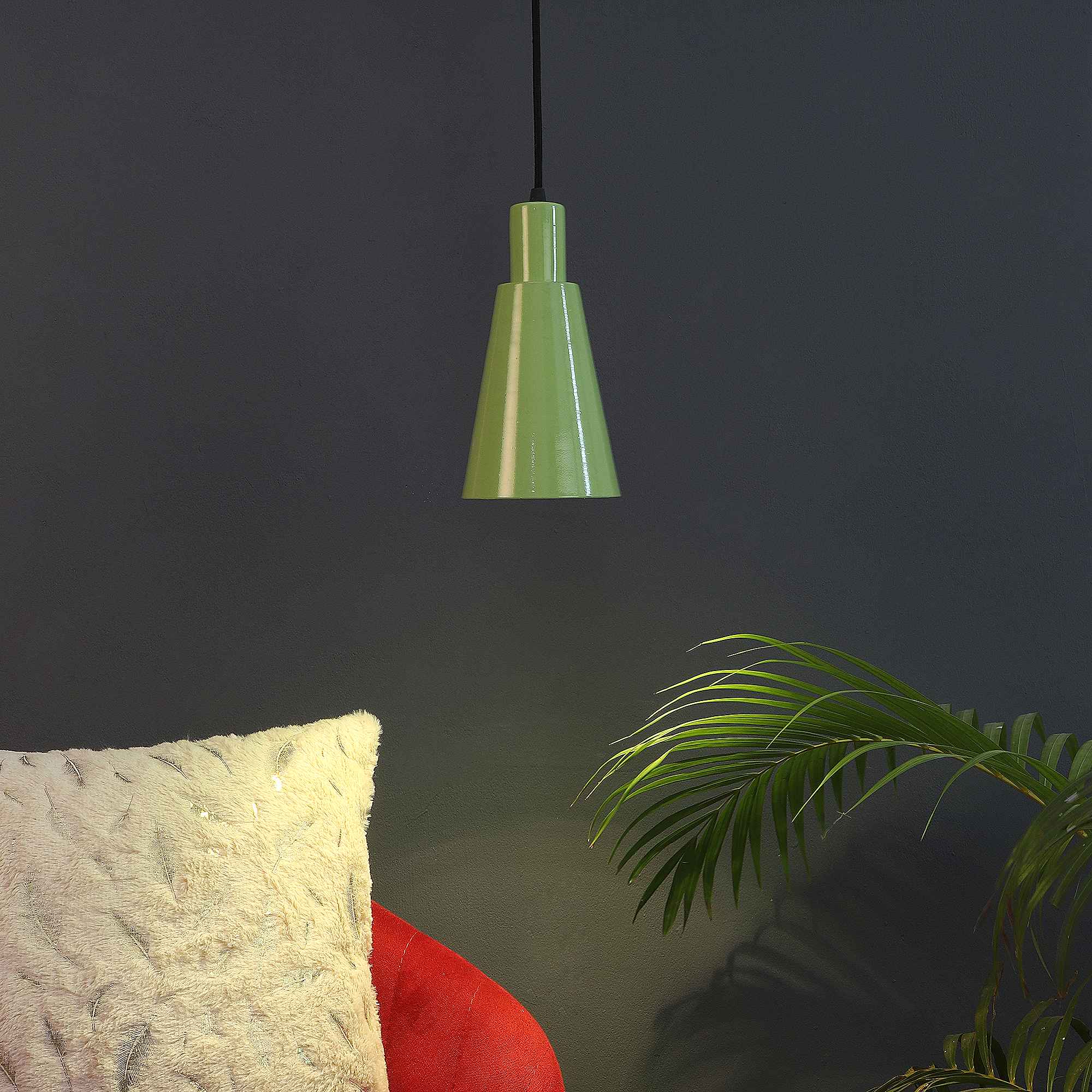 Vintage Industrial Black Metal Single Hanging Light