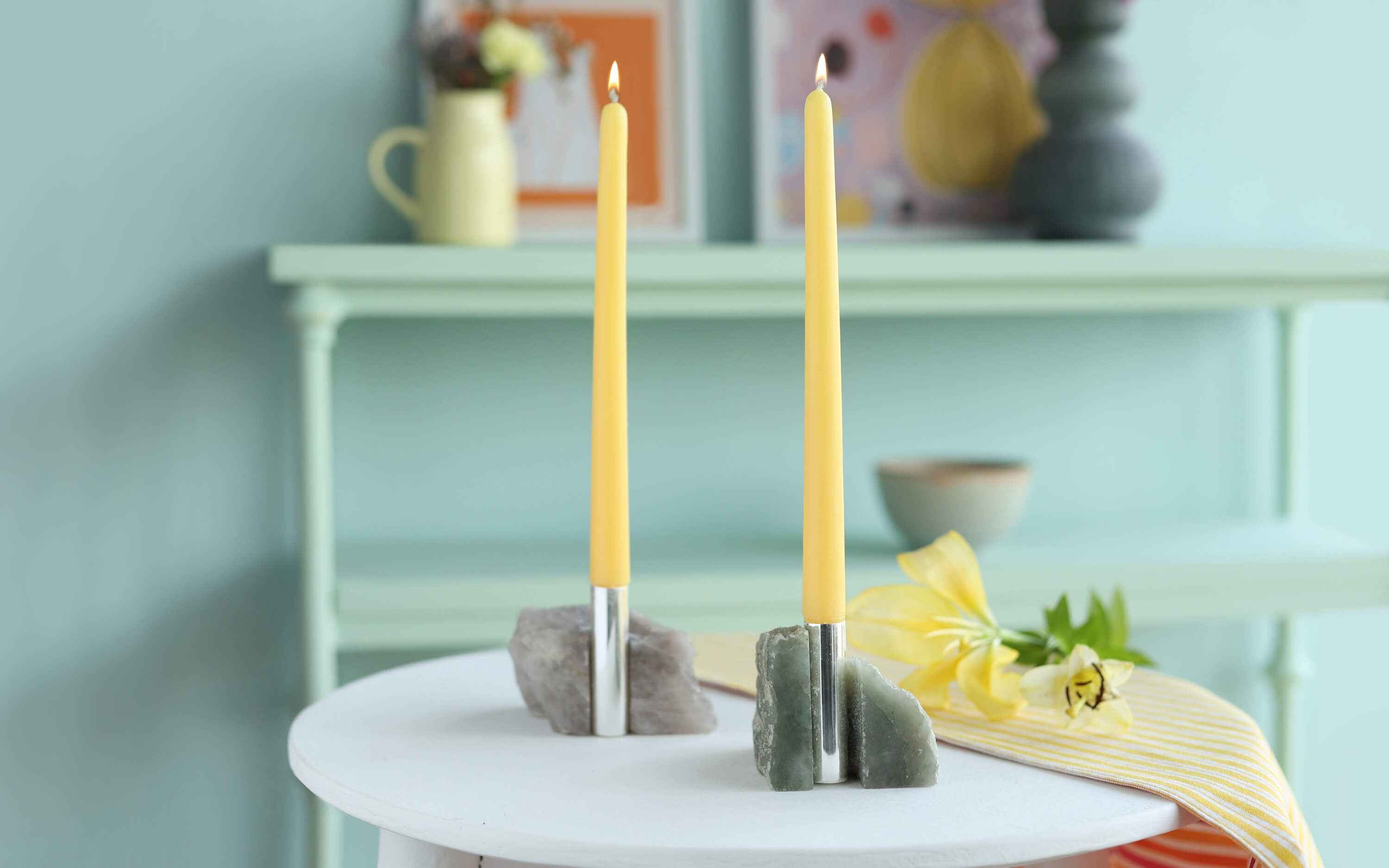 Damas Candle Holder Marble Small