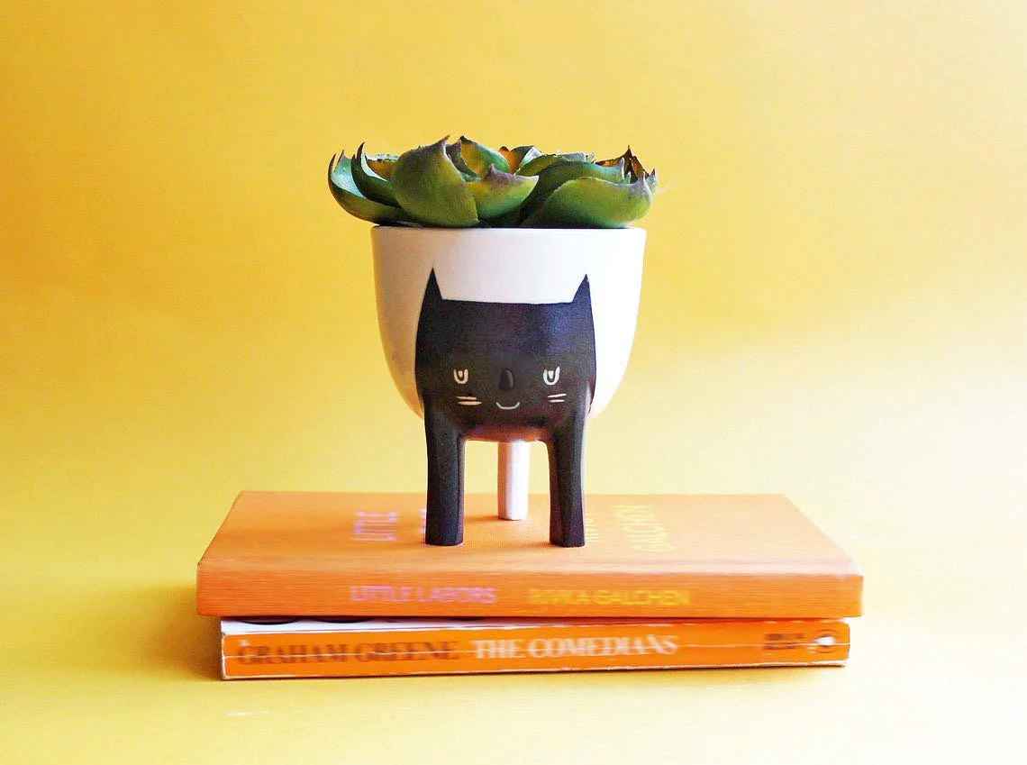 Peacock Feather Metal Planter