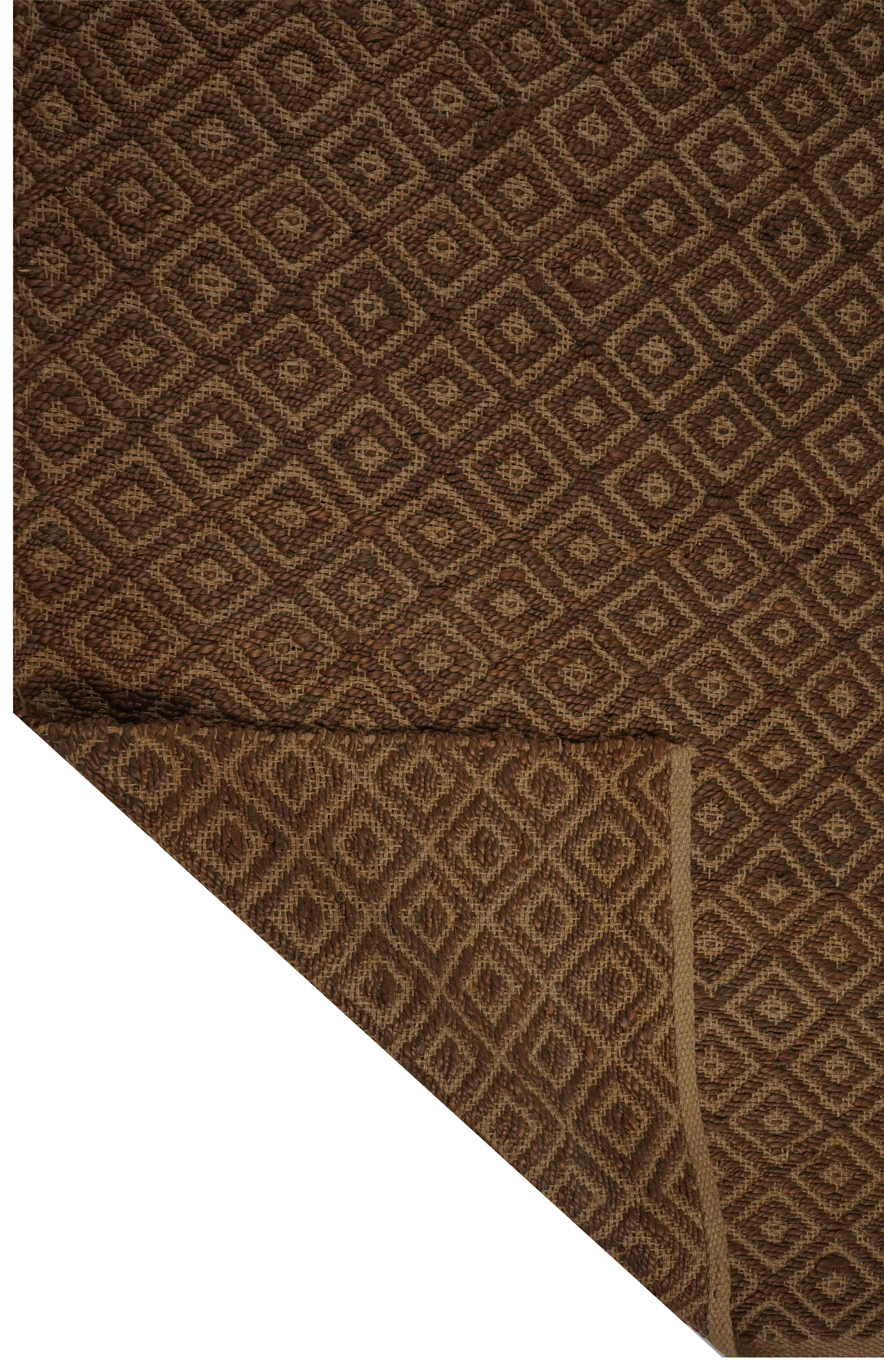 CREAM & BROWN SPIDER WEAVE RUG