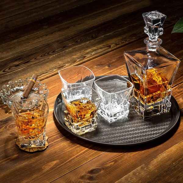 Iris Crystal Decanter Set With Glasses