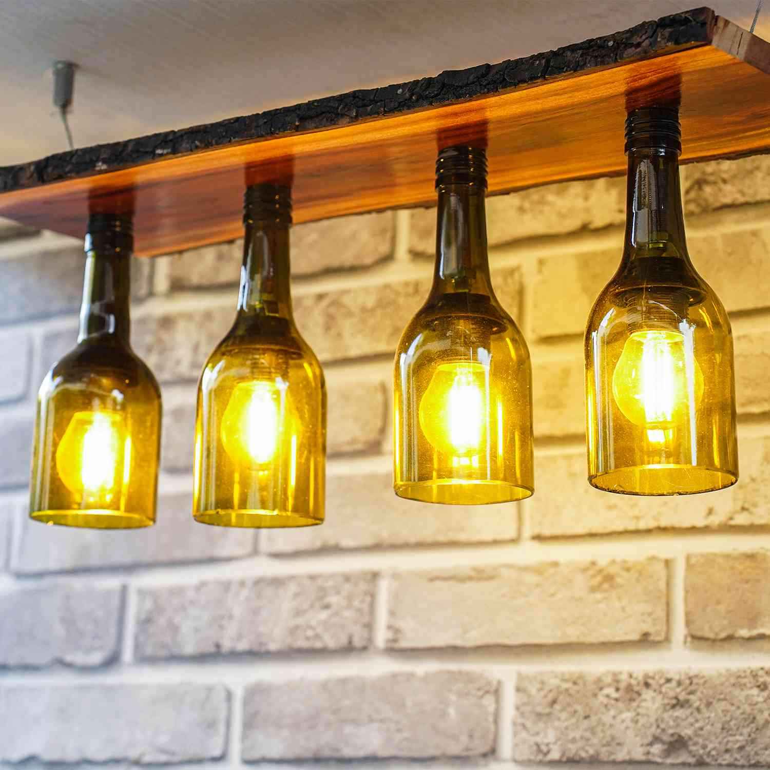 Multi Bulb Ceiling Lamp (Recycled Bottles) - 4 Bottles