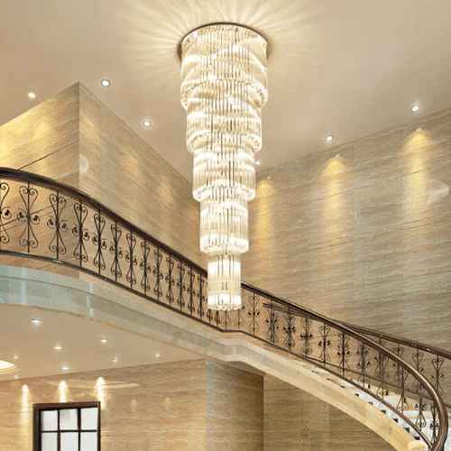 2S Plus Staircase Long Crystal Chandelier
