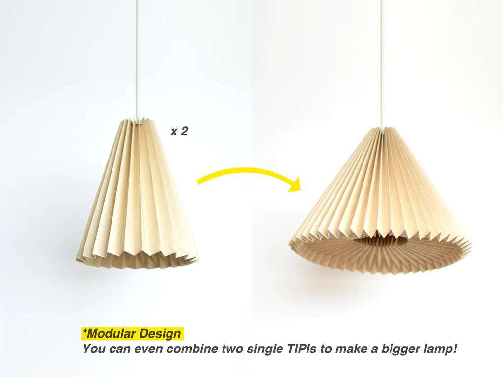 White Paper Origami Lamp Shade; Vanilla Bliss Dual Pack