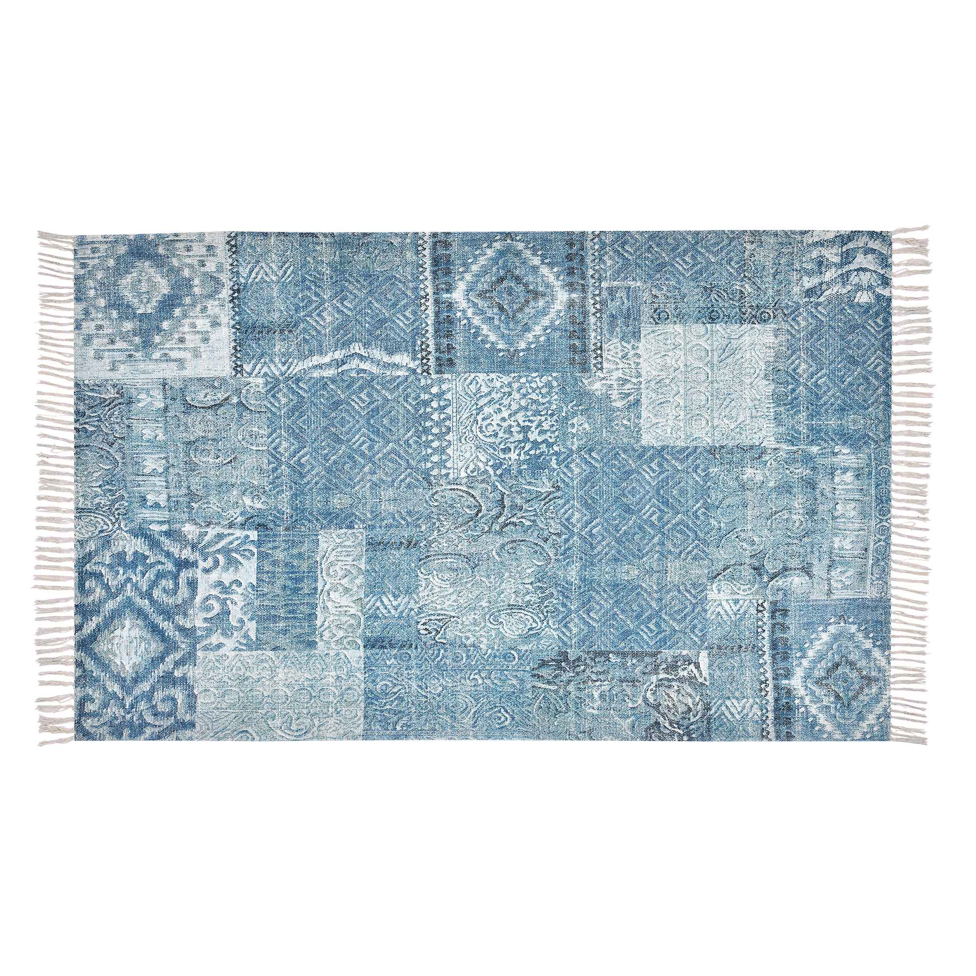 CREAM & BROWN SPIDER WEAVE RUG