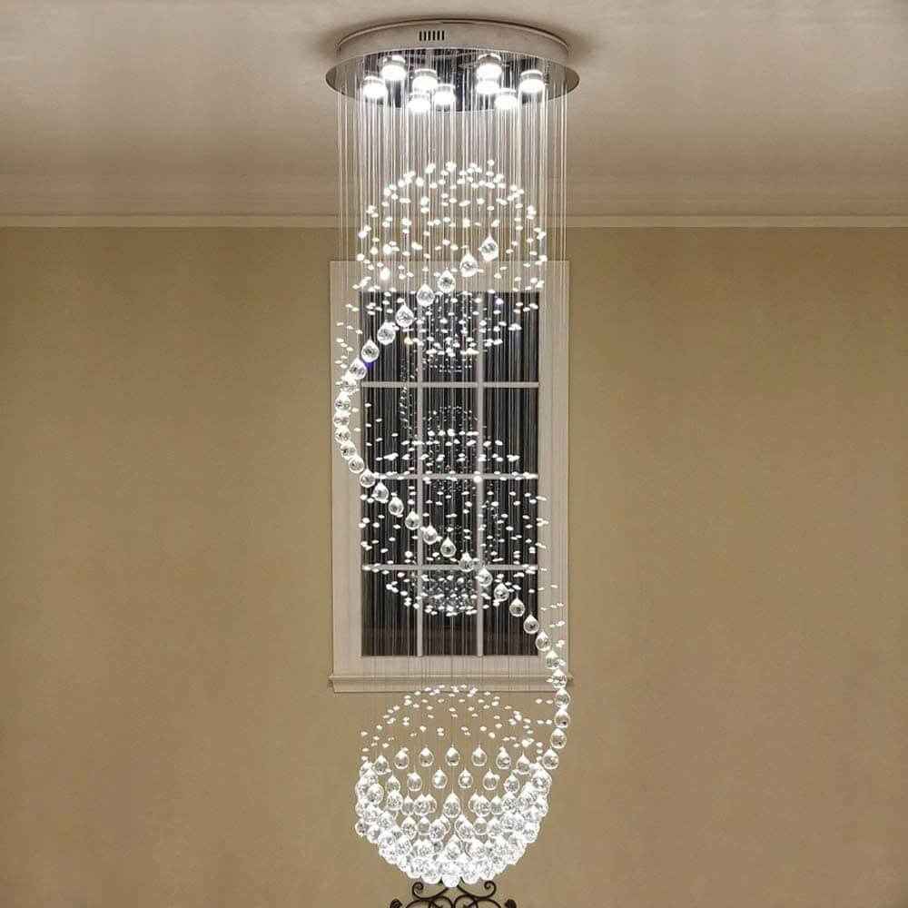 Rectangular Raindrop Wave Crystal Chandelier