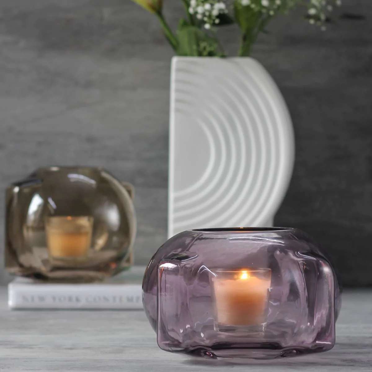 Sigurd Plum Candle Holder