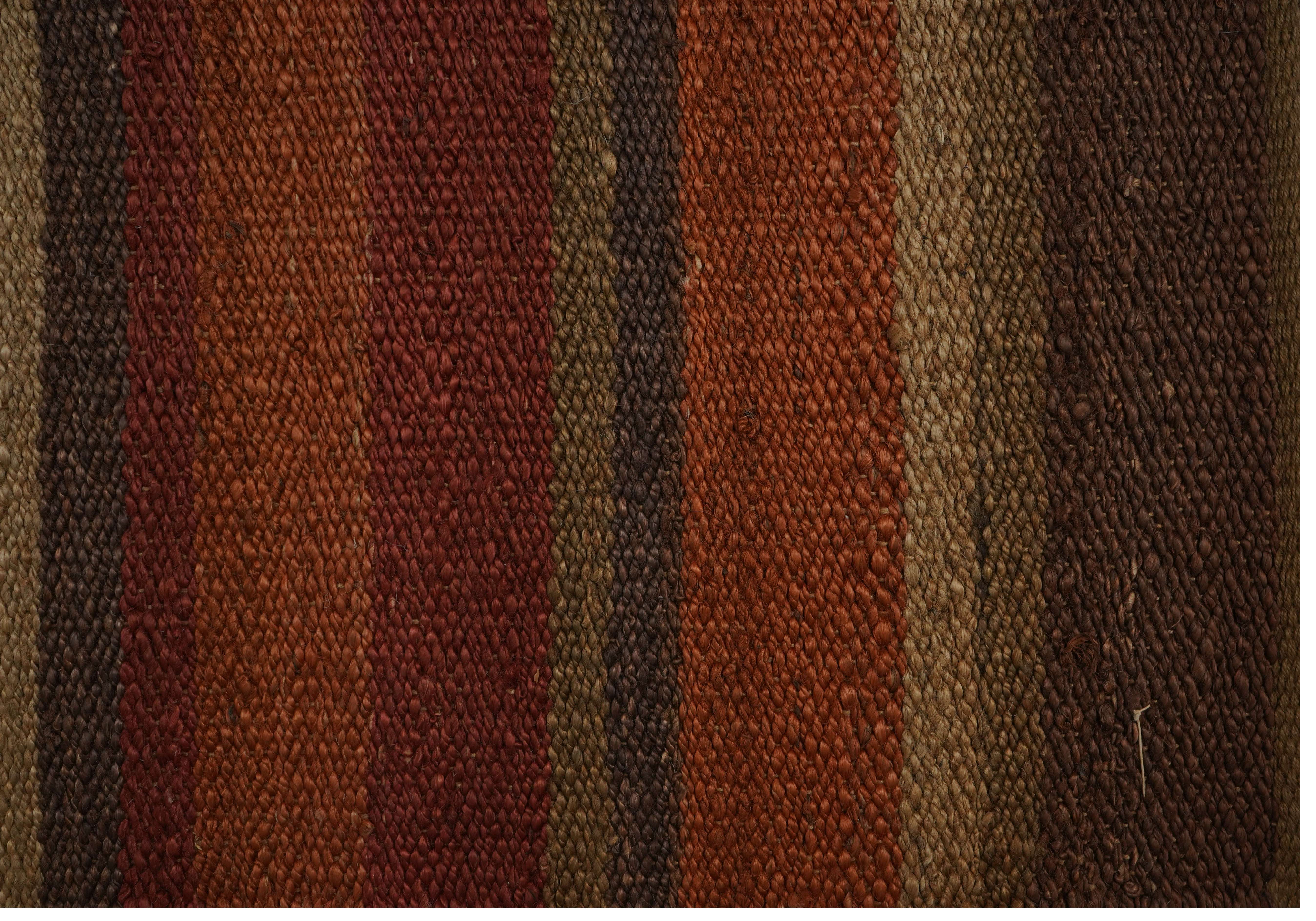 MULTICOLOR STRIPPED JUTE DHURRIE