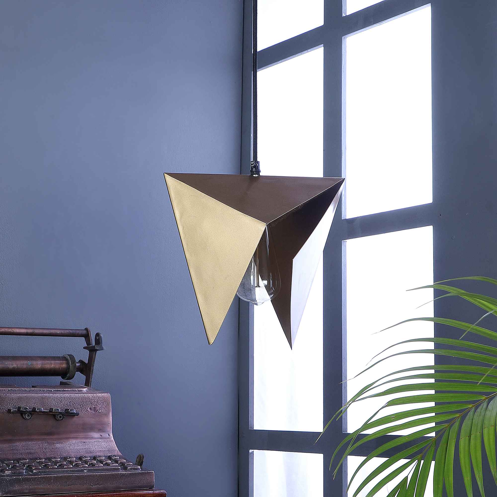 Vintage Industrial Black Metal Single Hanging Light