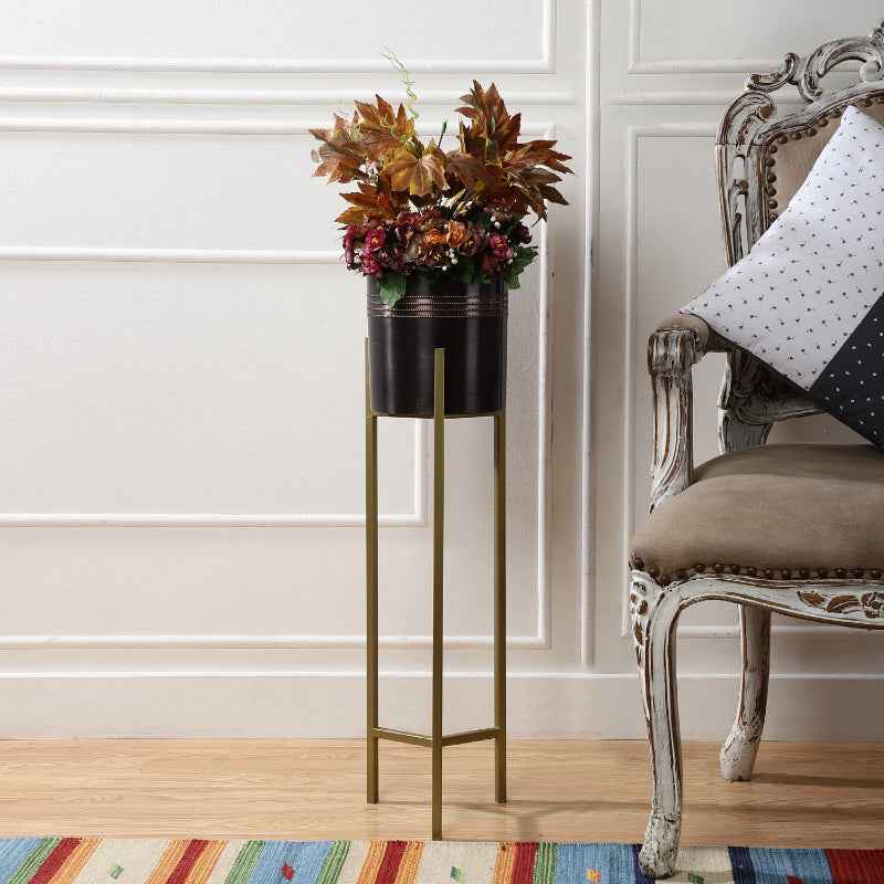 Glass Copper Metal Desk Planter Pot