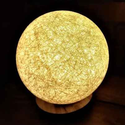 Orange Hibiscus Oval Table Lamp