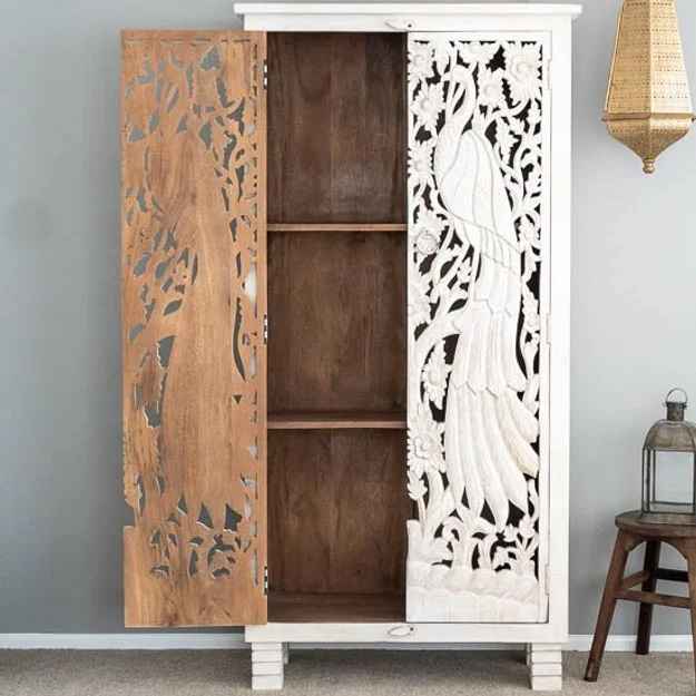 The Nartaka Peacock Carved Armoire