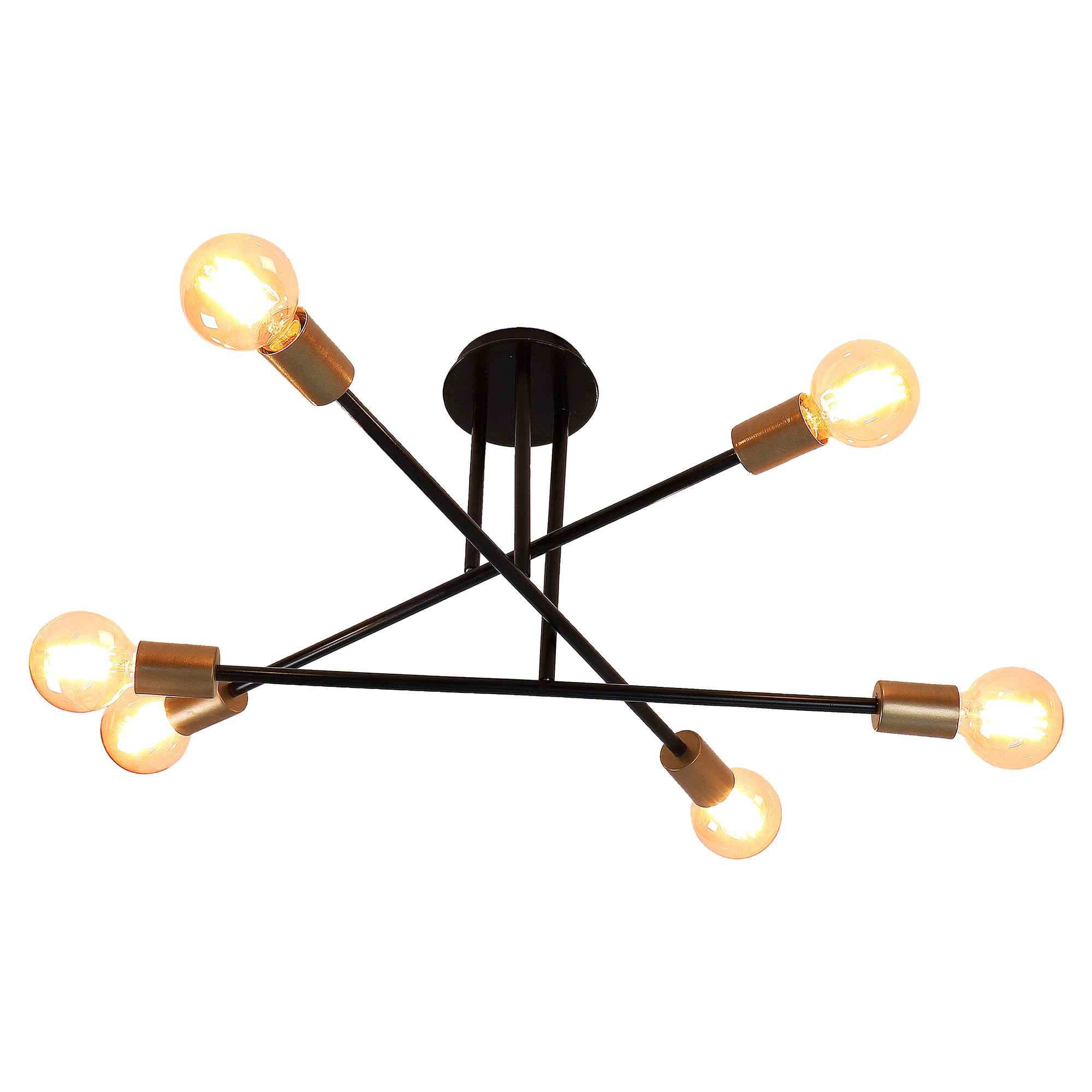 Six Head Sputnik Black Mordern Chandelier