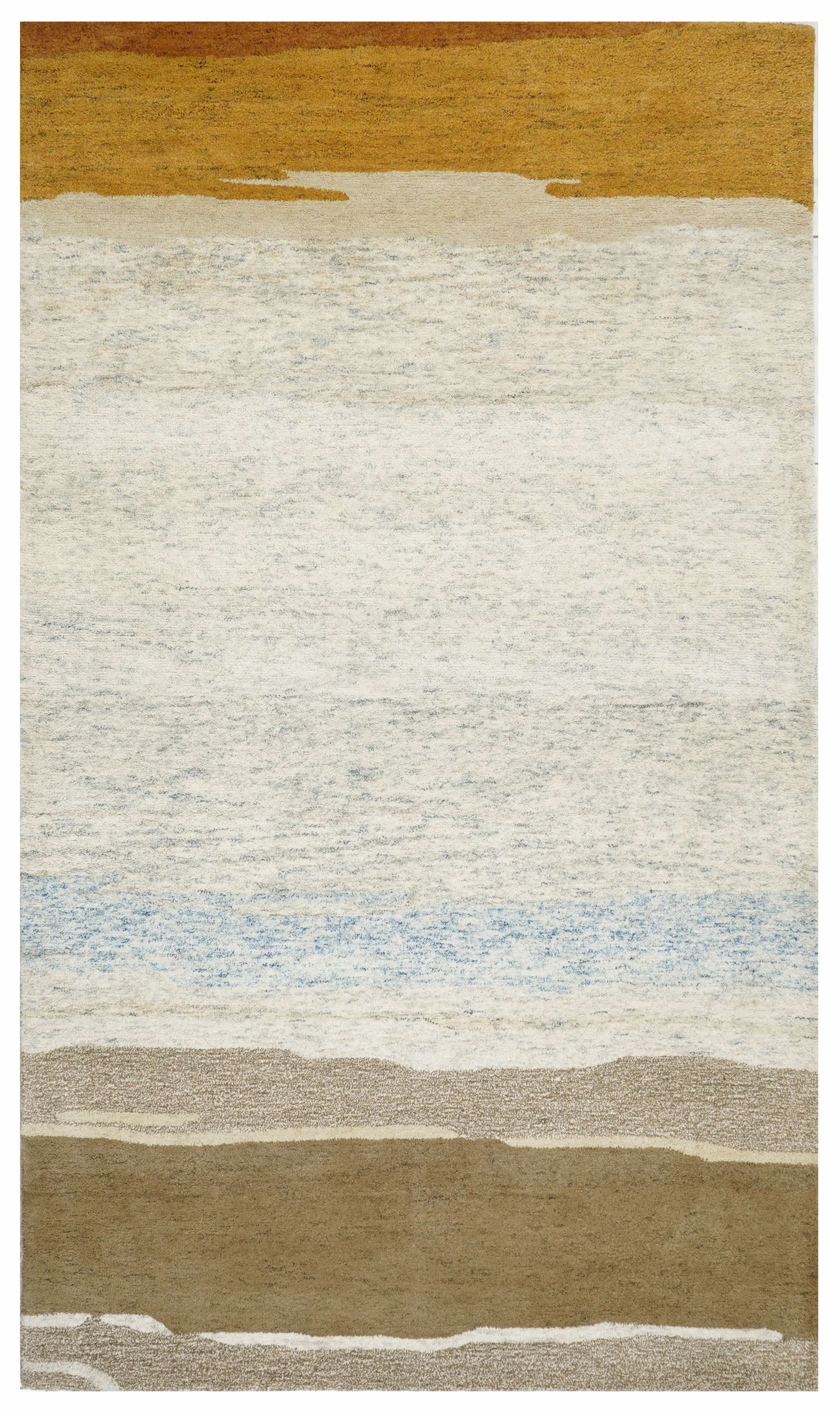 BLUE STRIPPED CUT PILE RUG