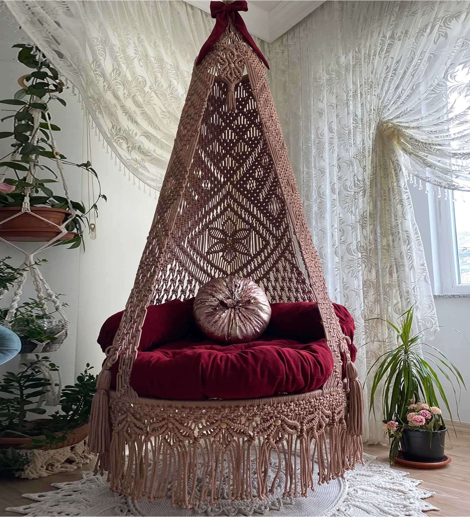 Kaahira Handwoven Swing Throne Devoted to Laadu Gopal Ji