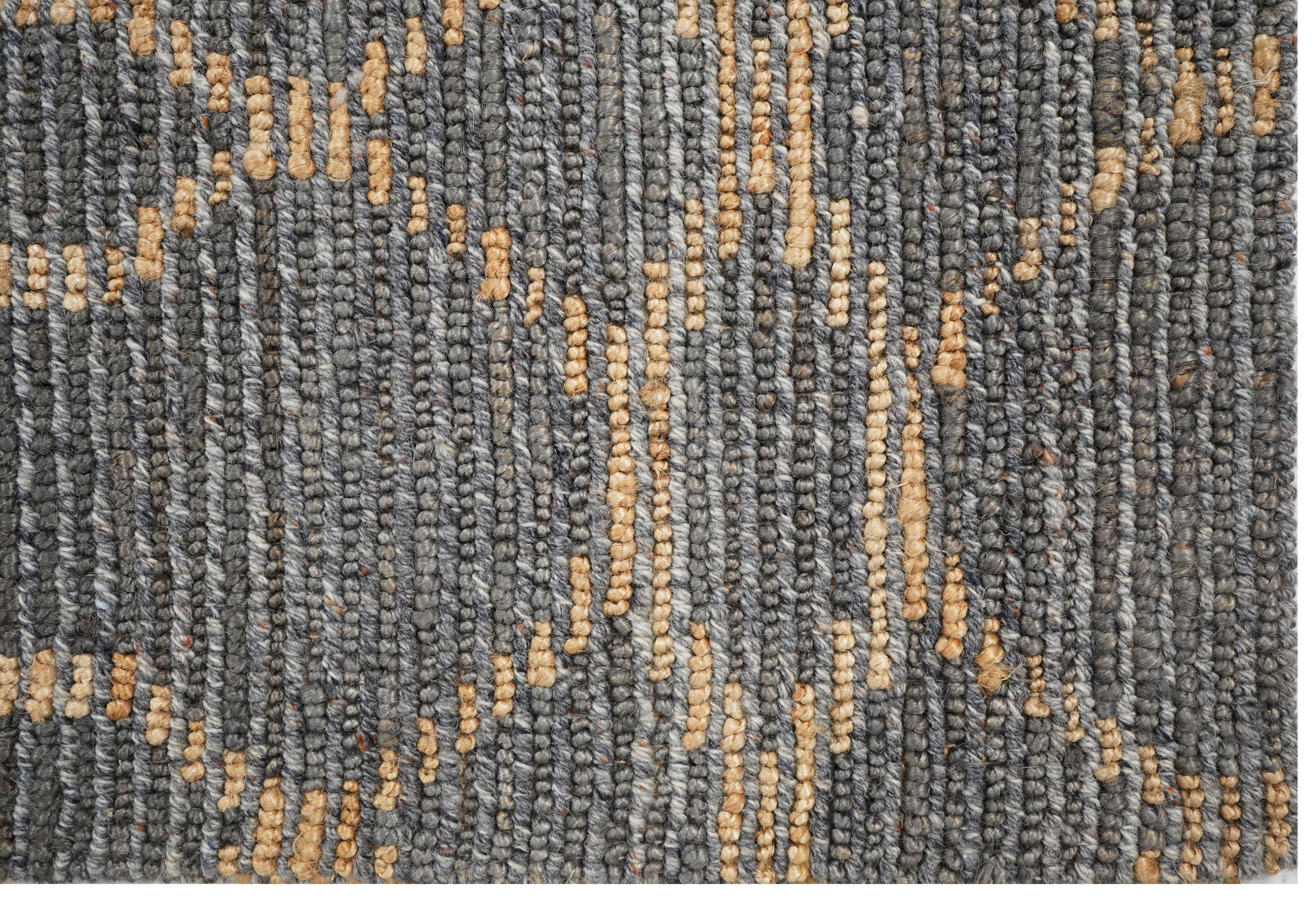 CREAM & BROWN SPIDER WEAVE RUG
