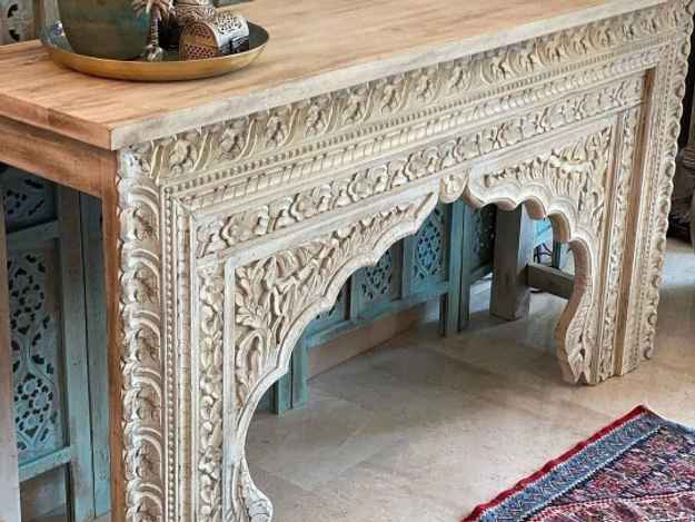 The Phool Natural Rustic Wood Console