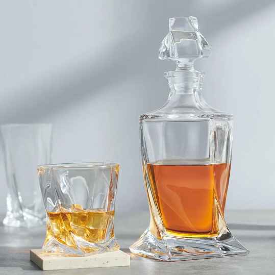 Diamond Whiskey Crystal Decanter Set With Glasses