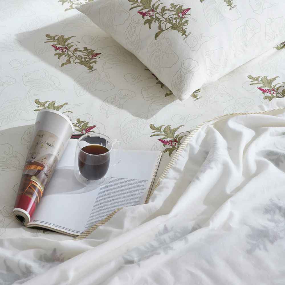 Euphorbia Block Printed Bedsheet Set