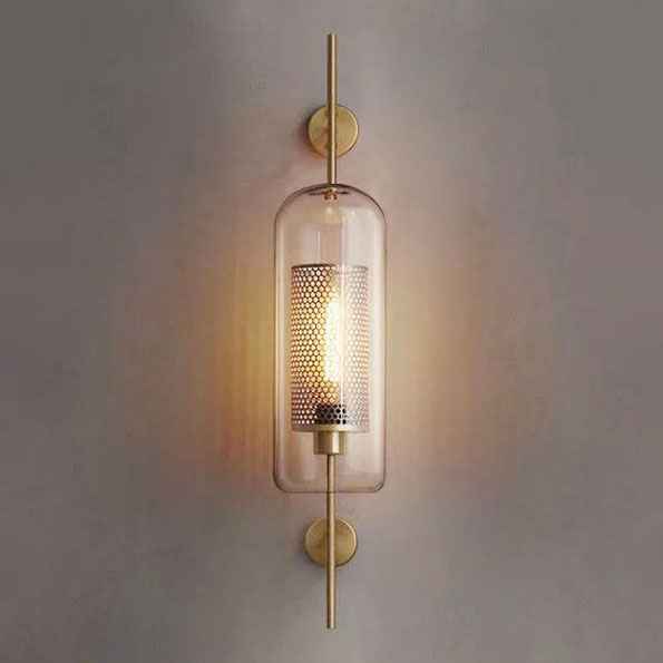 Long Clear Glass Wall Light