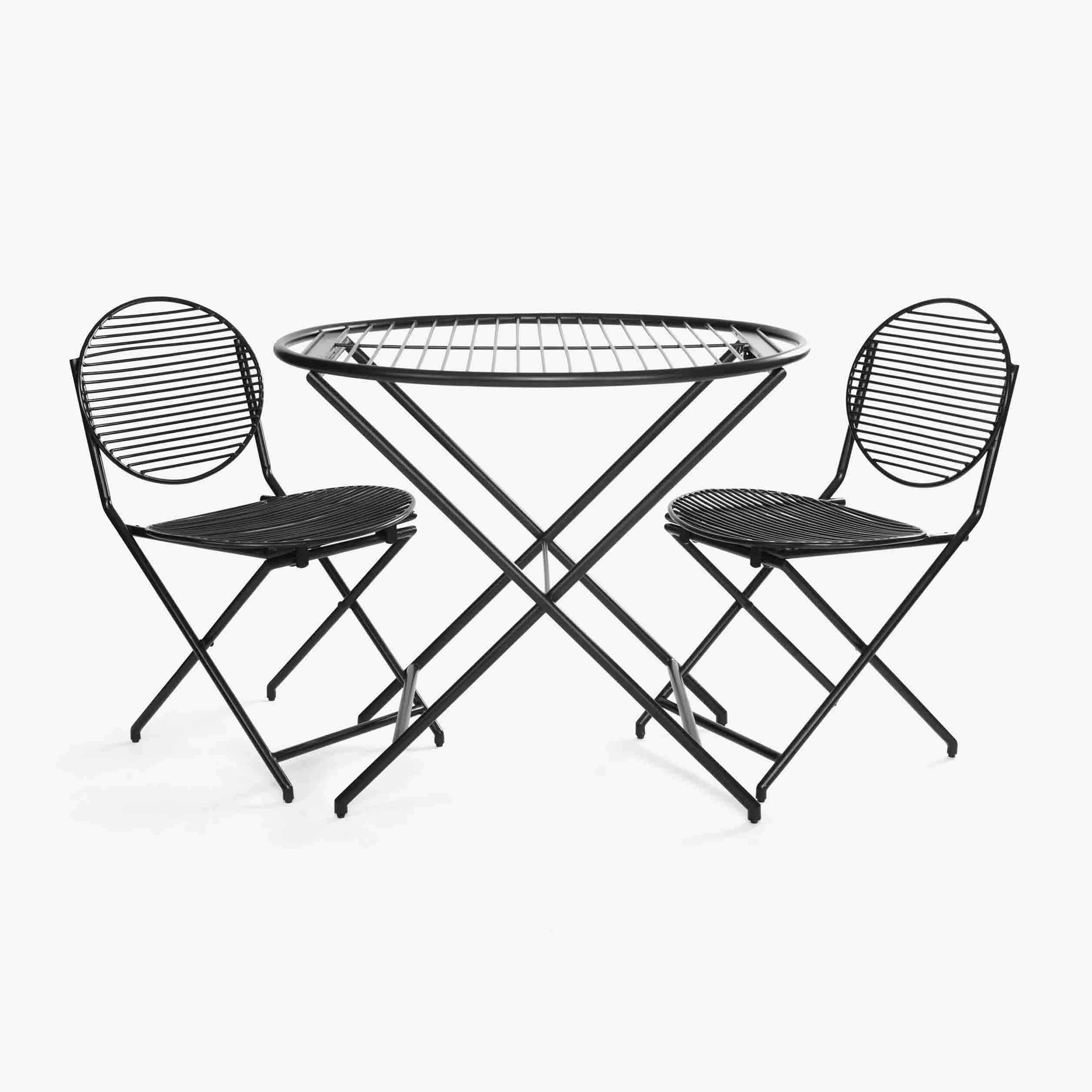 Patio Green Table Set With 2 Chairs