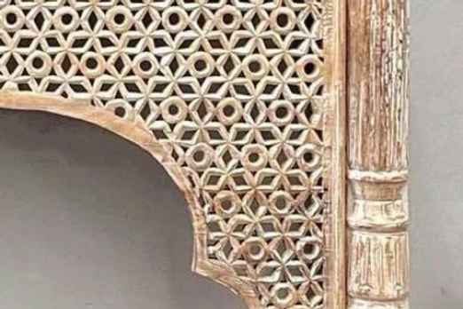 The Jannat Carved Rustic Armoire