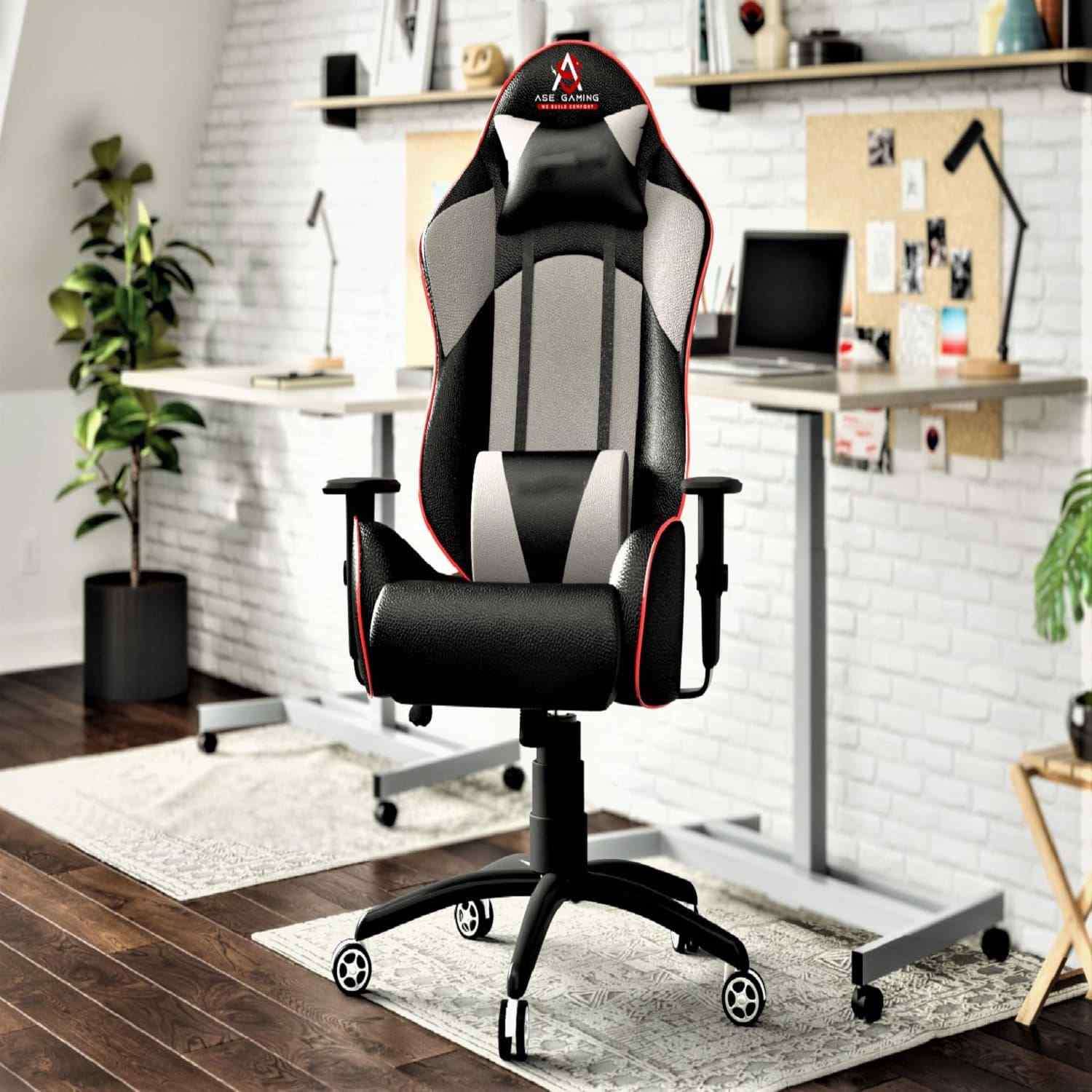 ASE Gaming Gold Series Gaming Chair with 180 Degree Recline (Red & Black)