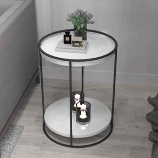 Three-Tiered Gold and Marble Side Table