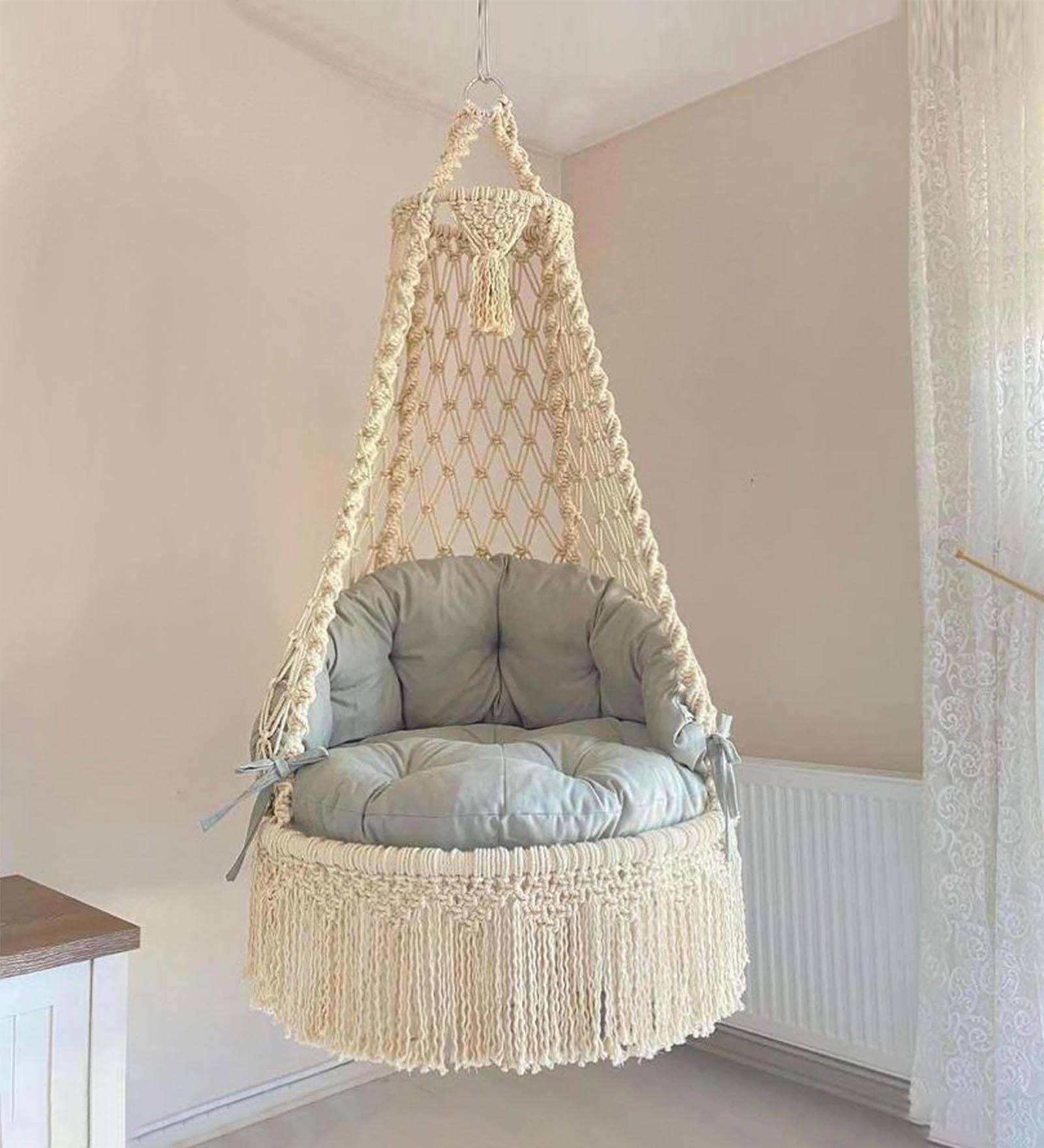 Kaahira Beautiful Hanging Nest Chair for Kids and Adults in Wine Color