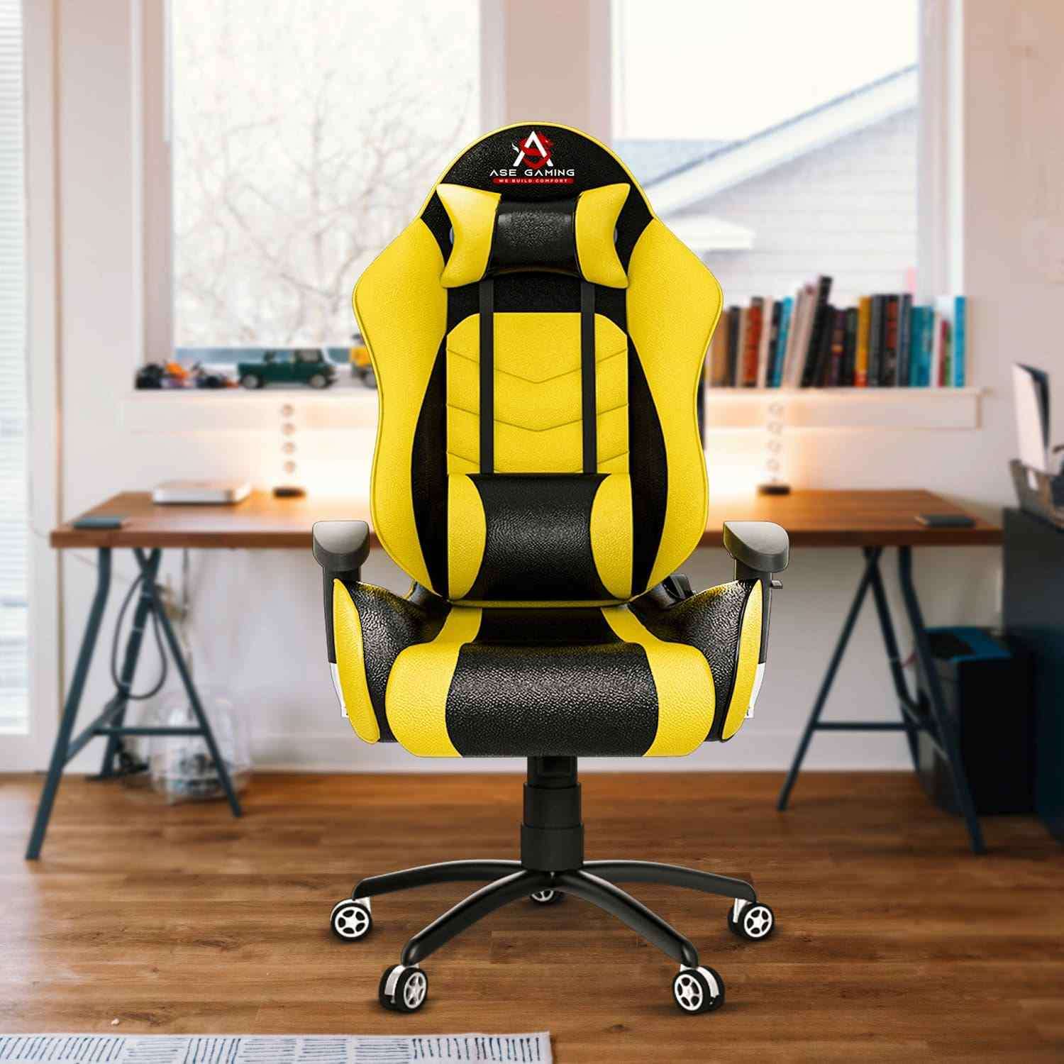 ASE Gaming Gold Series Gaming Chair With Footrest (Multicolour)