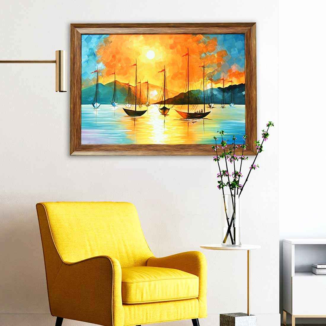 Vibrant Canvas Boat Painting