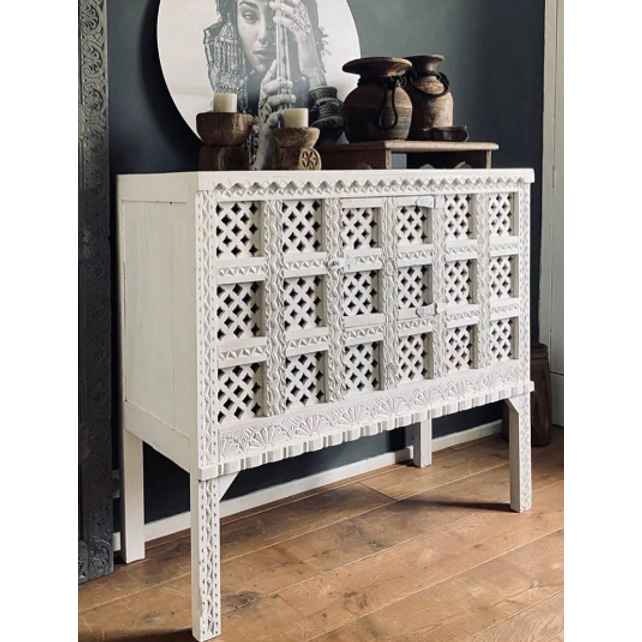The Mehrab White Jaali Mirror