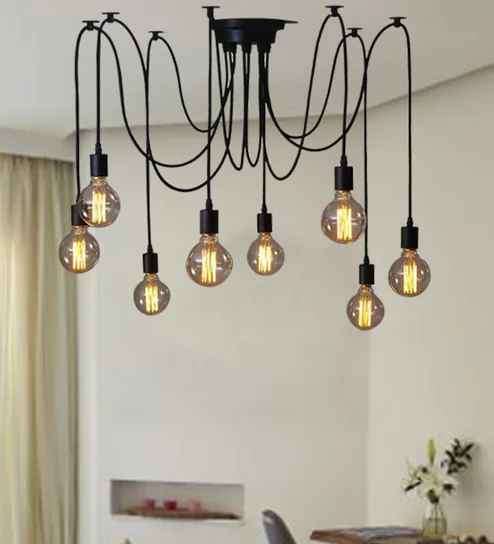 Vintage Industrial Black Metal Single Hanging Light